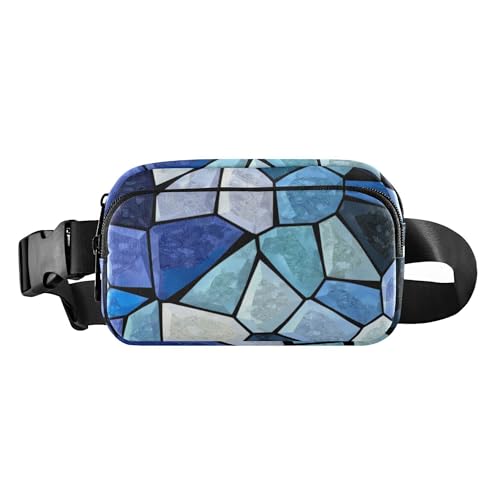 Marsupio alla moda per donne e uomini grande capacità con cinghia regolabile per ciclismo escursionismo palestra marmo irregolare Marmo Irregolare Taglia unica casual blu scuro