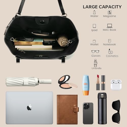 Image of LA FESTIN Leather Bucket Bags for Women - Adjustable Long Strap Designer Crossbody Handbags, Shoulder Purse for Everyday Use