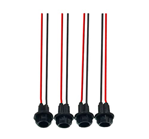 DEVMO 4pcs T10 Wire Wiring Harness W5W 168 194 2825 W3W 147 152 158 159 161 T10 Socket Holder Connector Cable T10 Wedge Base Universal for Cab Marker