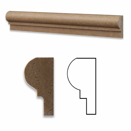 Noce Travertine Honed 2 X 12 OG-1 Chair Rail Liner Trim - Box of 5 pcs.