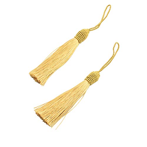 20pcs 6 Zoll Silky Floss Lesezeichen Quasten mit 2 Zoll Kabel Schleife und Kleinen Chinesischen Knoten für Schmuckherstellung, Souvenir, Lesezeichen, DIY Handwerk Zubehör (Champagner) Cover