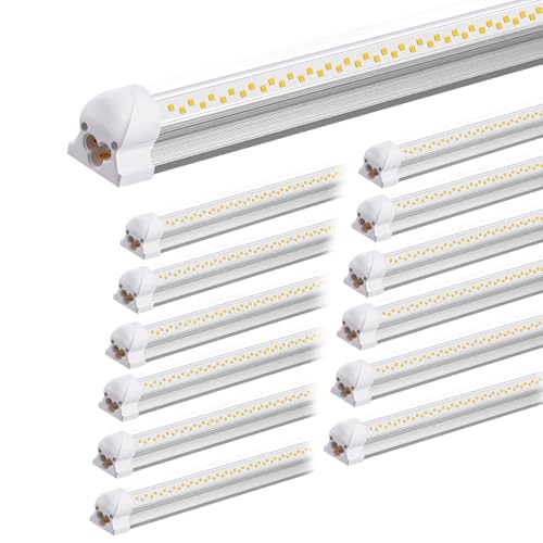 Giwsge 4FT LED Shop Light for Workshop Garage 12-Pack 50W 5000K Daylight White Super Bright 7500LM, Linkable, Link Max 6 Lights, Plug in Play Long Life