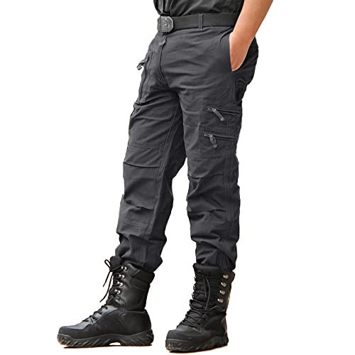 Akarmy Men's Work Pants, Cargo Pants For Men, Straight Tactical Pants, Work Travel Casual Pants With Multi Zipper Pockets 9920 Gray 36 Xn #TOP1