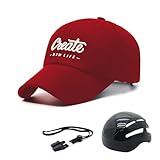 自転車 ヘルメット メンズ レディース 帽子型 小顔効果 おしゃれ UVカット CE認証 アウトドア 通学 通勤 山に登る 買い物 街をぶらつく 旅行 釣り 軽量 耐衝撃 内蔵 簡易ヘルメット あご紐付き 54-62CM