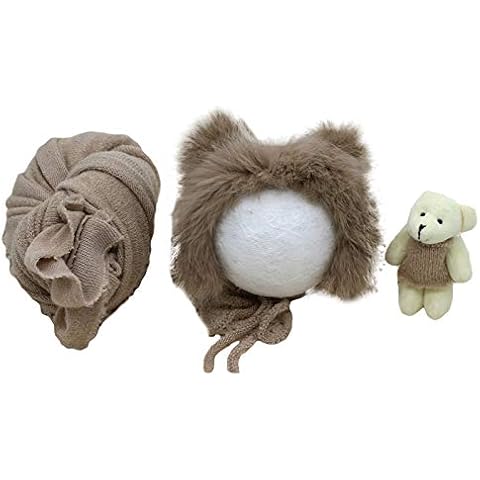 Sombrero Oso Muñeca Conjunto Infantil para Sesiones Fotográficas de Bebé Cover