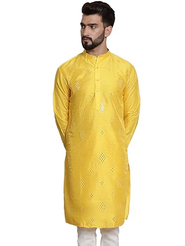 Image of SOJANYA (Since 1958 Men's Silk Blend Designer Long Kurta