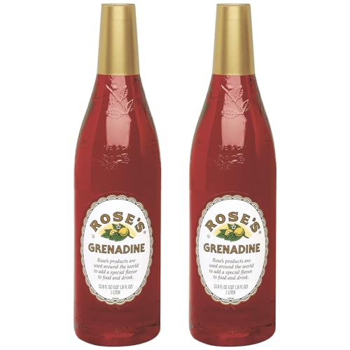 Rose’s Sweetened Grenadine Syrup 1 Liter Bottle | Perfect for Cocktails, Beverages, and Mixers