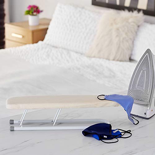 Household Essentials Basic Sleeve Mini Ironing Board | Natural Cover And White Finish | 4.5" X 20" Ironing Surface #TOP5