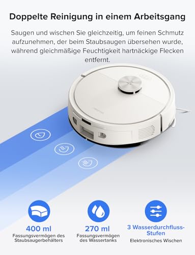roborock Q7 L5 Saugroboter, Dual Anti-Tangle System, 8.000 Pa HyperForce Saugkraft, Präzise Navigation, Smart No-Go Zone, Einstiegsleistung, Perfekt für Haustierbesitzer (Weiß) 6
