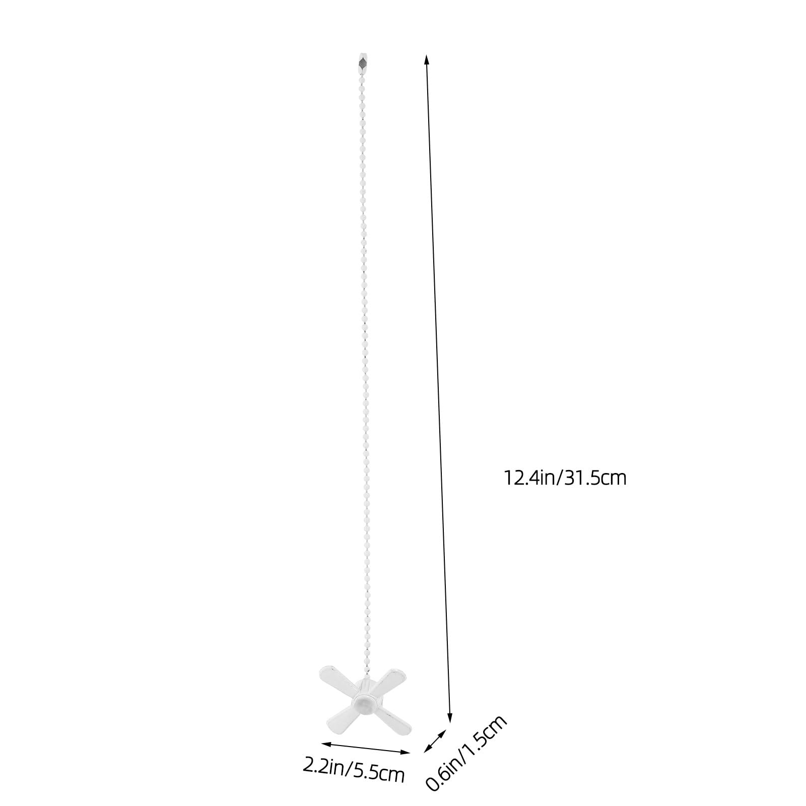 2piezas Cadena de Tirón para Ventilador de Techo y Lámpara Accesorio Decorativo Metálico Blanco de Extensor Funcional para Iluminación y Ventilación