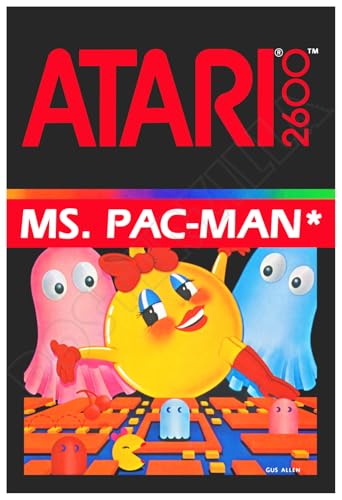 Atari Ms. Pac-Man 1982 - Cool Vintage-Style Poster (13"x19")