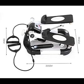 YFDM Fitness Stepper Step Machine w/Wide Non-Slip Pedals Resistance Bands and LCD Monitor White 33.5 * 29.5 * 19cm