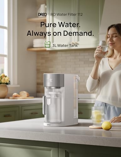 Image of DREO Reverse Osmosis Water Filter Countertop, RO Filtration System, 3:1 Pure to Drain, TDS & Filter Life & Autofill Pitcher, Installation-Free, Self-Cleaning Water Purifier, RO Water Filter