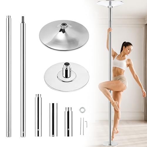 WUXIN H&P Pole Dance Pole for Home - Professional 45mm Spinning Static Dancing Pole No Ceiling Damage Height Adjustable Portable Removable Fitness Pole for Exercise Club Party Pub