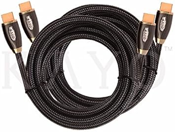 4K HDMI Cable -KAYO High Speed HDMI 2.0 Cable 18Gbps[Supports 4K HDR,UHD,3D,2160P,1080P,Ethernet] -Premium Nylon Braided HDMI Cord-Audio ReturnARC,Xbox 360,PS4/PS3,MacBook,Apple TV,Roku 6FT -2PK