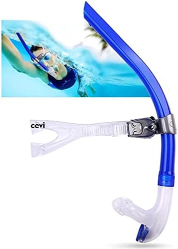 Focevi Adult Swim Snorkel, Blue, Silicone Mouthpiece, One-Way Purge Valve, Lightweight, Comfortable, Suitable for Freestyle, Backstroke, Butterfly, Breaststroke