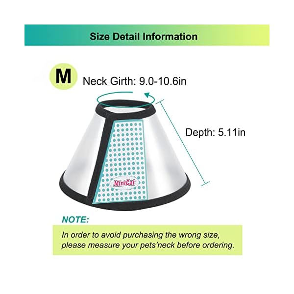 Mintcat cat cone collar soft, adjustable cat collar soft cone, protective cat recovery collar cat cones to stop licking, lightweight elizabethan collar for cats kitten small dog after surgery - image 3