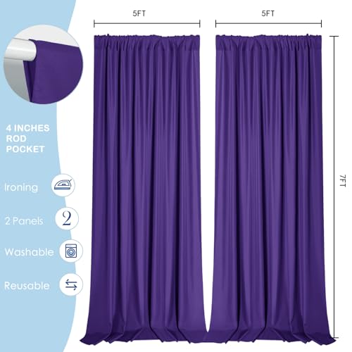 Cortinas Fondo Fotográfico Morado 5x7FT 2 Paneles miniatura 5