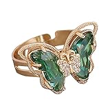 Ringe Echt Silber 925 Große Form Ring Pfau Kristall Bunte Vintage Kristall Schmetterling Geschenk Ring Ring Ring Pfau Ring Schmetterling Verzierter Ring RingDiamantringe