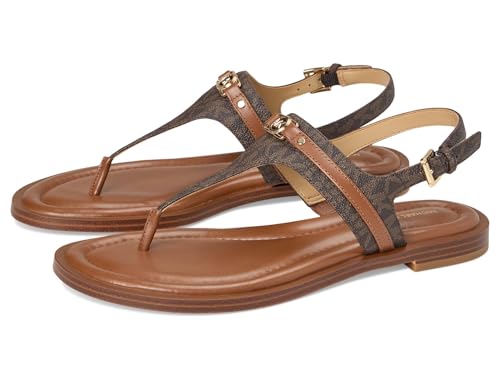 Michael Kors Women's Mandy Thong Sandal, Brown/Luggage, 6.5