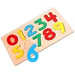 1 Set Wooden Number Puzzle Board with Number Blocks 0-9,Learning Toy for Kids Age 2-4 years old, Home or Classroom Educational