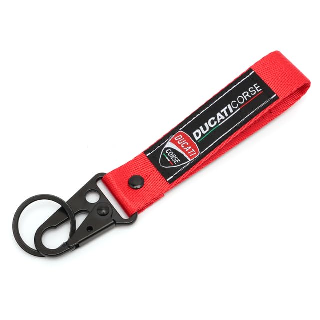 SMART-CAR - New Key Case Cover Shell Protector Parts Keychain Keyring Key Chain CNC Motorcycle Accessories For Ducatis Scrambler 400 800 1100 (Keychain Red)