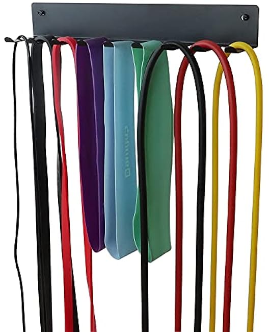 Multi-Purpose Storage Rack for Resistance Bands, Straps, Jump Ropes, Foam Rollers, Chains, Weight Belts, Tools - Heavy Duty, Fitness Bands Rack
