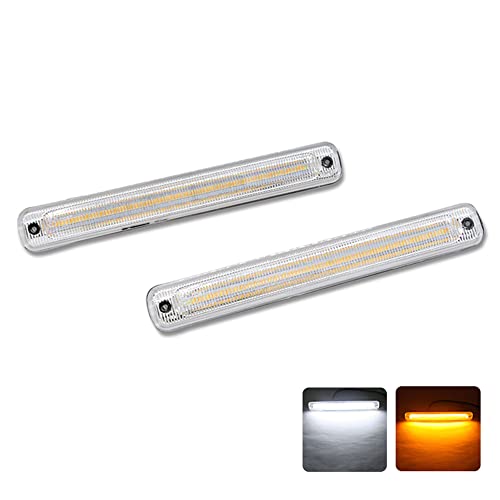 2pcs Luz Externa Luzes Diurnas à Prova D'água Com Lâmpada De Sinalização De Giro E Função Ligada/de