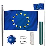 VIELSEITIG UND KOMPLETT - Wähle die Höhe selbst und passe den Fahnenmast deinen individuellen Bedürfnissen an. Egal ob groß oder klein, für saisonale Deko oder deinen Lieblingsverein - unser Set kommt inklusive Flagge und weiterem Zubehör, sodass dein Fahnenmast stets einsatzbereit ist. Zeig' Flagge und gestalte deinen Außenbereich individuell und ansprechend!