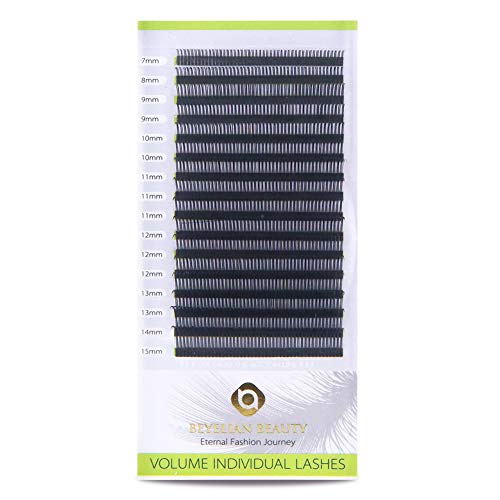 BEYELIAN Gap Eyelash Extensions Easy Making Fan Lash Extension Separated Volume Set .07mm Natural Lashes Semi Permanent D Curl 5D Mix Tray 7-15mm