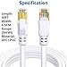 QIFGUO Cat 8 Ethernet Cable 40ft Internet Network LAN Patch Cable Cord Shielded High Speed 40Gbps 2000Mhz RJ45 Cables for Gaming, Router, PS4, Xbox - Compatible with Cat7/Cat6a/Cat5e Network - White