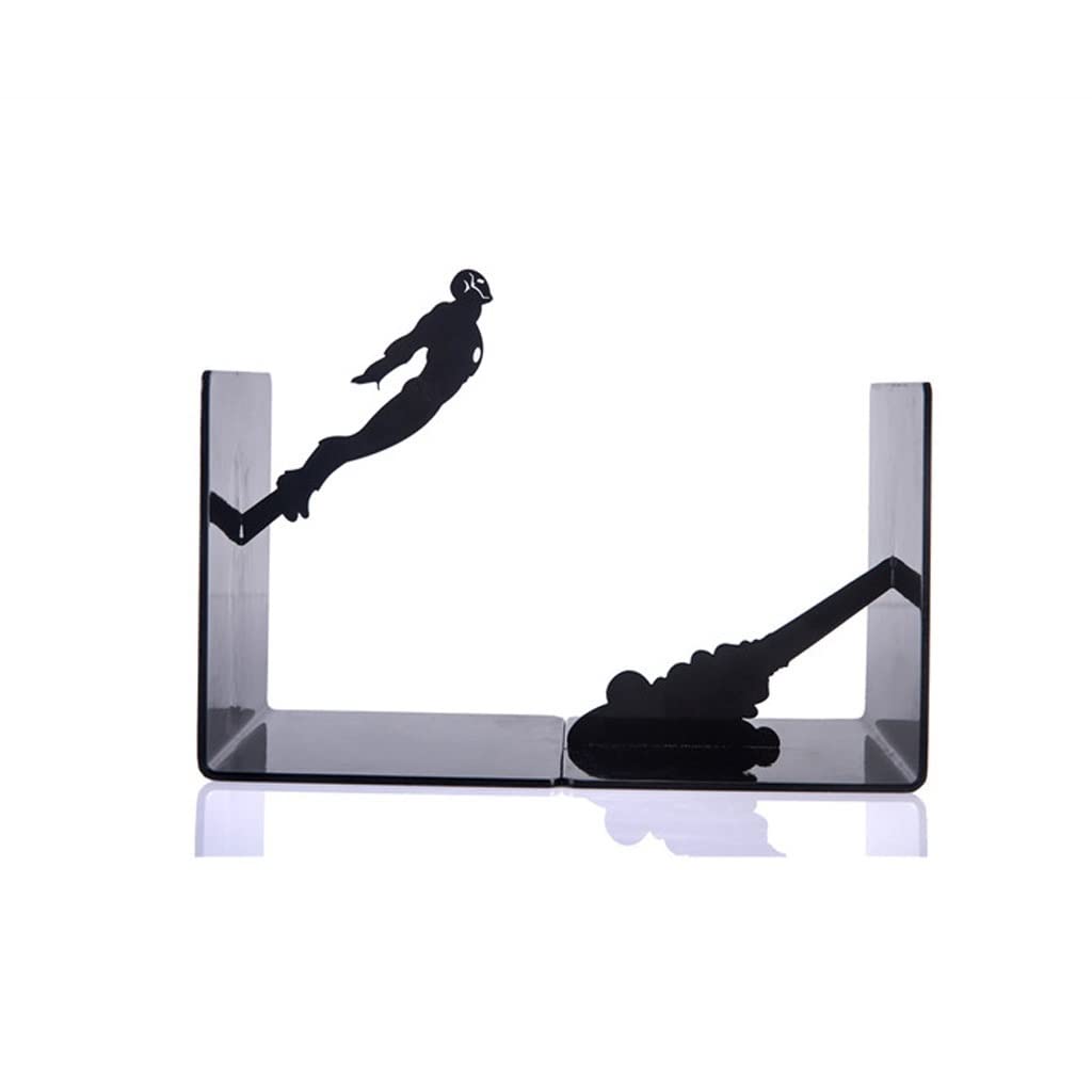 Library Buchstützen Robuste Buchstützen aus Metall, schwarz, L-förmig, einfache Büro-Buchklammer, Bücherregal, Schreibtisch-Buchstützen-Stopper Dekorationsbuchstopper