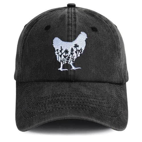 Gorra de béisbol bordada para mujer, negra, talla única miniatura 1