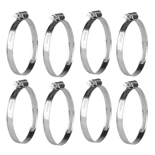 8 Pcs Collier de Serrage Tuyau Réglable 70-90 mm, Collier de Serrage en Acier Inoxydable, Colliers de Serrage à Vis Metallique, Boulons Collier Durite pour Tuyaux de Essence Diesel Piscine