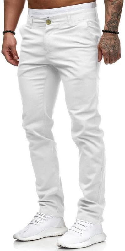 HUNGSON Men Skinny Slim Fit Casual Jeans Dyeing Stretch Straight Fashion Denim Pants - Image 3