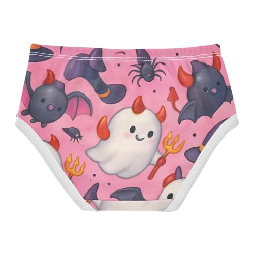 Toddler Panties, Cute Halloween Pink Girls' Cotton Brief Underwear, 2–8 Years2