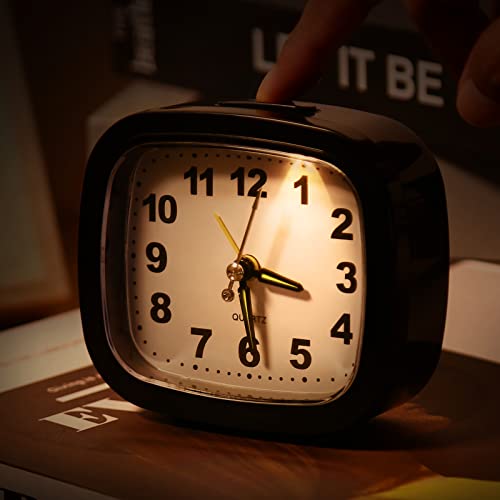 Brifit Silent Alarm Clocks Bedside Non Ticking Bedside Clock Battery Powered with Night Light Large Display Snooze Function Basic Alarm Clock, for Kids Heavy Sleepers Travel Bedroom Desk Easy to Read - Image 5