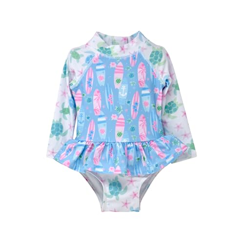 Image of Flap Happy Baby Girls' UPF 50+ Alissa Infant Ruffle Rash Guard Swimsuit