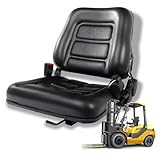 Universal Forklift Seat with Adjustable Backrest and Safety Belt, Forklift Seat for Tractors, Excavators, Skid Loaders, and Telehandlers (Forklift Seat with SafeBelt)