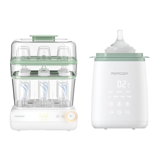 Image of Momcozy 3 Layers Large Bottle Sterilizer and Dryer & Momcozy Bottle Warmer