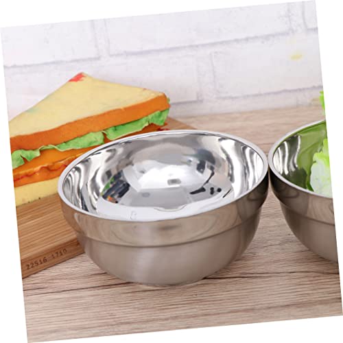 OUNONA 2Pcs Double Layer Stainless Steel Soup Bowls Hot Insulated Design for Family Dinnerware Camping and Home Use