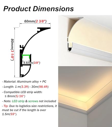 Perfil de aluminio de canal LED para evitar deslumbramientos en techos y suelos 2