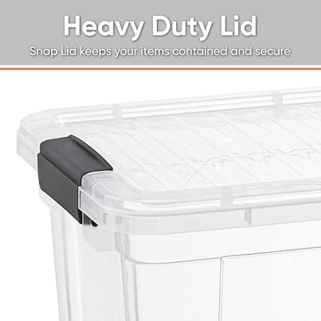 Superio Clear Storage Boxes with Lids, 8.75 Quart Plastic Container Bins for Organizing, Stackable Crates, BPA Free, Non Toxic, Odor Free, Organizers for Home, Office and Dorm, 5 Pack