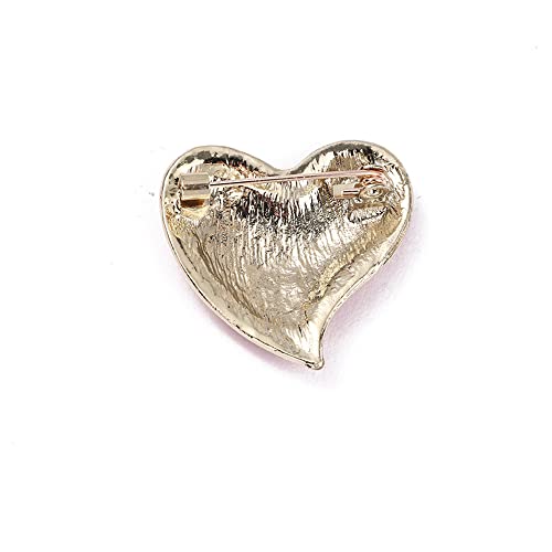 Image of Cute CZ Heart Brooch Pin for Women Teen Girls Elegant Crystal Rhinestone Hearts Lapel Pins Dance Party Wedding Jewelry Dress Suit Clothes Accessorie for Her Wife Daughter Birthday