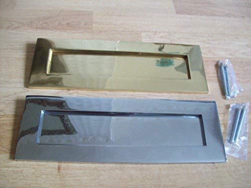 Victorian Style Letter Plate - 10 Inch Antique Brass Postal Box Door