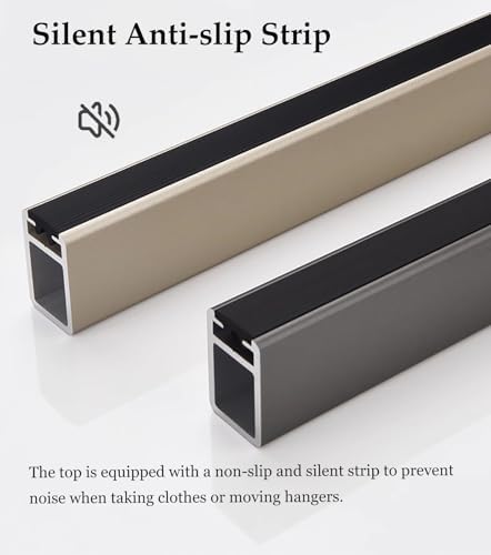 Non-Slip Gold Metal Closet Rod – 27.5" Space-Saving Hanging Clothes Bar with End Sockets, Perfect for Wardrobes & Shops, Durable Closet Organizer Rail