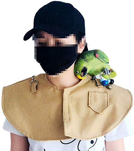 Parrot Anti-Scratch Shoulder Protector Hang Bird Anklet Multi-Functional Pet Shoulder Pad Diaper Shawl for Parakeets Cockatiels Sun Conures Macaws Finches Lovebird (Yellow - Shoulder Protector)