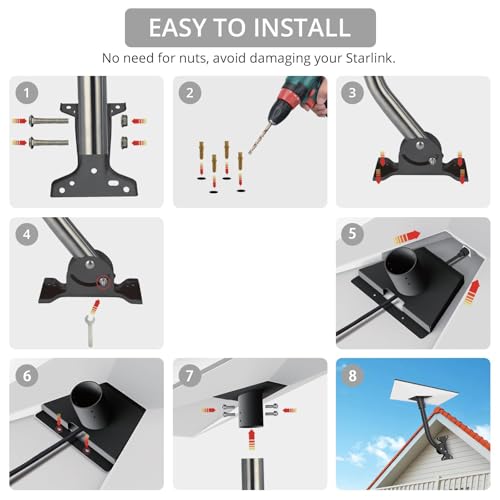 Starlink Mount for Standard 4 4X Gen 3, Metal Starlink Wall Mounting Kit - image 7