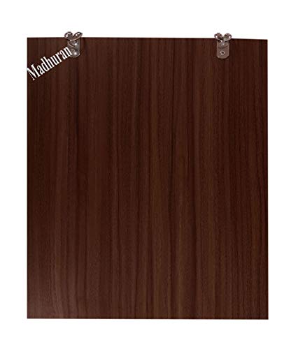 Image of Madhuran Sun Art Frameless Wall Hanging Small Size Mirror (30X35 CM,Walnut) Living Room Wash Basin Decorative Items Plain Sheesham Wood Teak Hd Magnifying Zoom