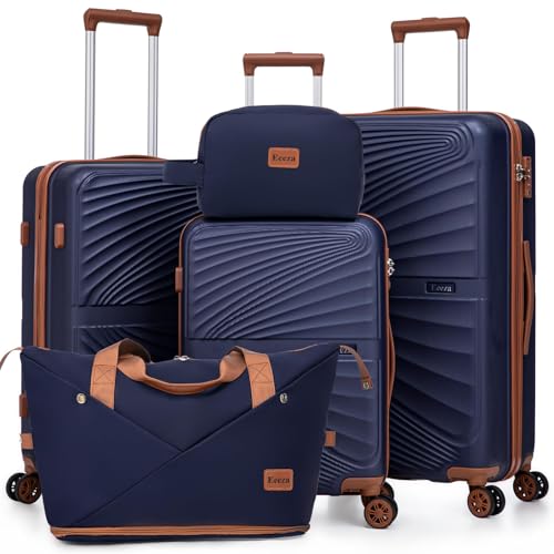 Eeeza Luggage Sets 5 Piece, Suitcases with Wheels, ABS Hard Case Luggage with TSA Lock Spinner...